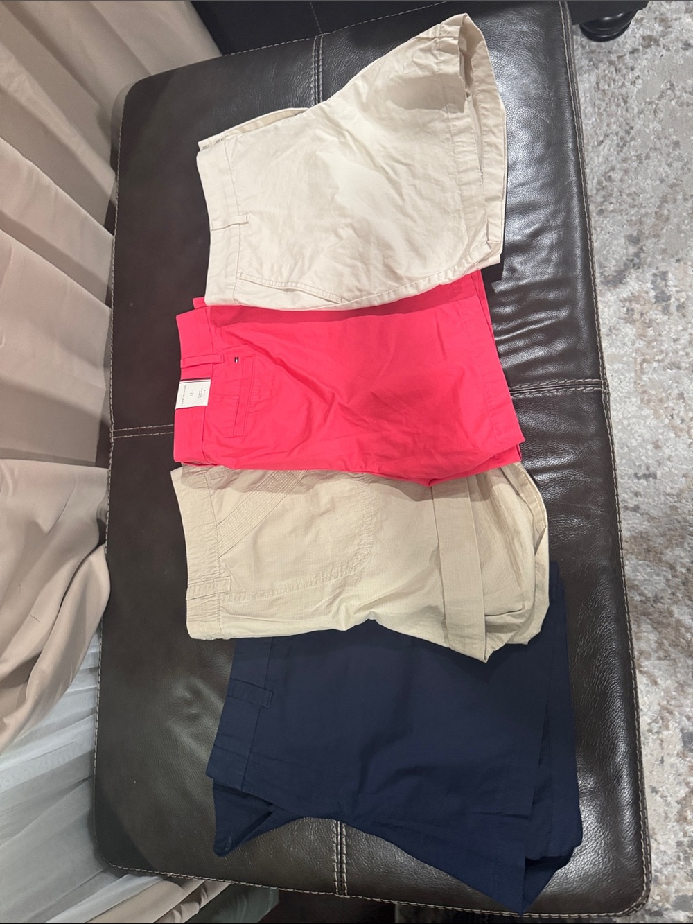 Tommy Hilfiger Dark Navy, Pink, and 2 cream color Shorts - 4 shorts in total